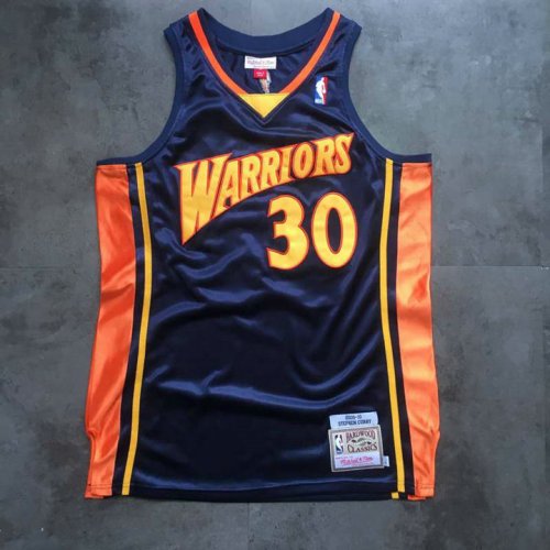 30 Curry Warriors Authentic Vintage Maillot Bleu